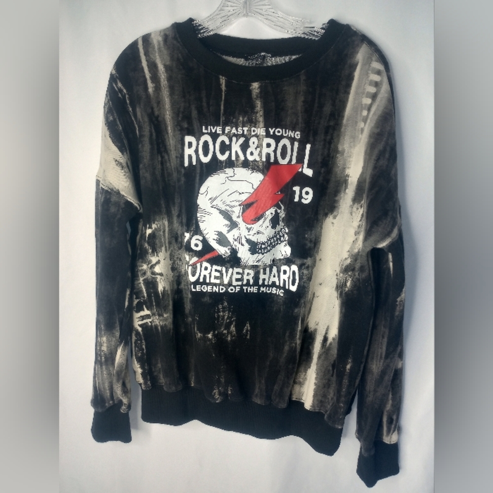 *Live Fast Die Young Rock And Roll Forever Hard Sweatshirt Size S
